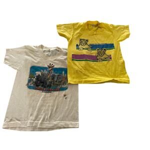 Lot of 2 VTG 80s Kids Lincoln Park Zoo T-Shirts Chicago size 6-8Y Screen Stars